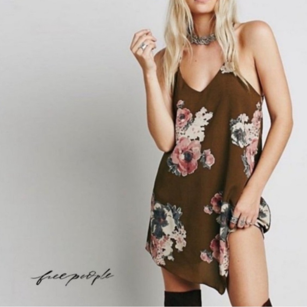 Intimately Free People Cascade Faux Wrap Slip Dress